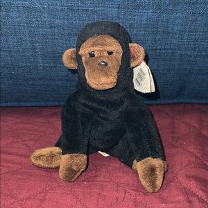 Beanie Baby Ty Plush Monkey - Black and Brown